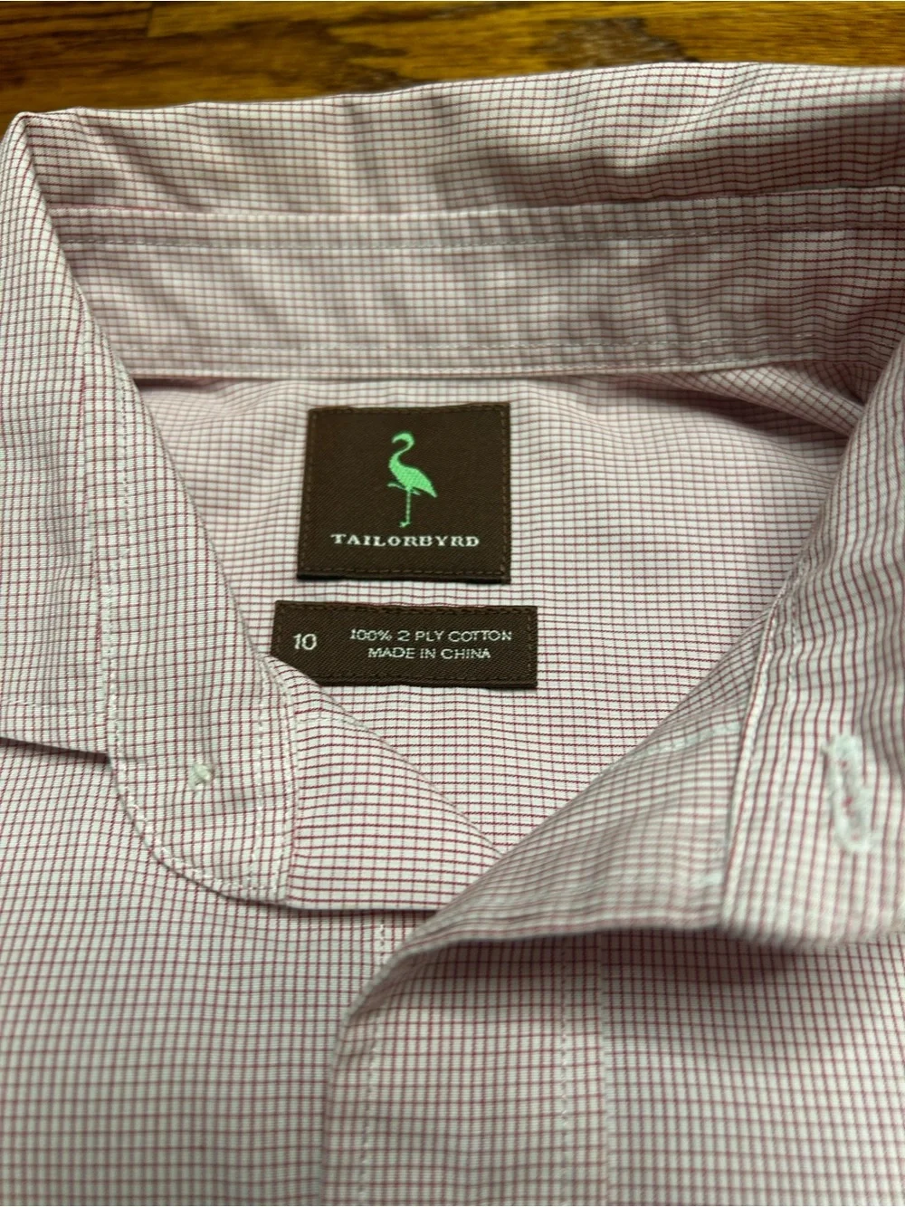 Tailorbyrd Pale White Red Button Up Boy’s Dress Shirt
